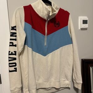 victroia secret pink half zip pull over